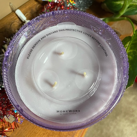HARRY SLATKIN HOMEWORX 3-WICK CANDLE. “JASMINE & WHITE TEA”. NEW & UNUSED. - Picture 3 of 4